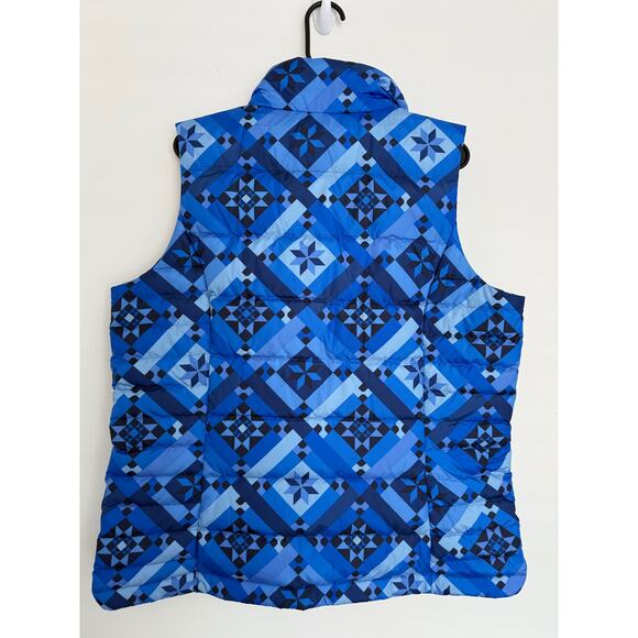 NWOT Lands End Women's Down Puffer Vest Large 14-16 Blue‎ Geometric Aztec - Picture 10 of 14